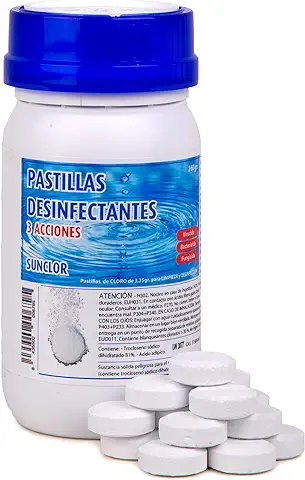 Lejía en Pastillas Desinfectantes 3 Acciones SUNCLOR 160 GR: Biocida, Bactericida y Fungicida  