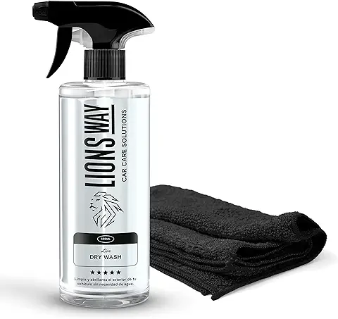 Limpieza De Coche Profesional En Seco Con Cera De Carnauba - Potente Tratamiento Cerámico Para Coche Y Moto. Limpiador Y Abrillantador De Exterior Sin Agua, Rapido. C/Bayeta Incluida. Detailing  