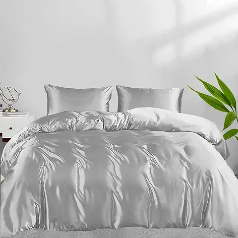 LINENWALAS Juego Completo de ropa de cama de Bambú 100% Orgánico para cama Tamaño Emperador, Juego de cama de seda de Bambú Suave y Refrescante, 1 Funda de Edredón, 1 Sábana Bajera y 2 Fundas de  