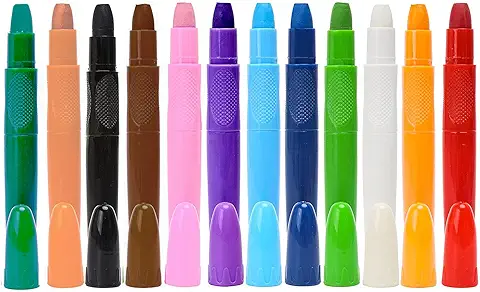 Lápices de Colores Faciales para Niños de 12 Colores, Varillas Faciales y Corporales, Maquillaje de Halloween y Fiesta, Lápices Faciales Lavables no Tóxicos, Lápices Faciales Retorcidos a base de agua  
