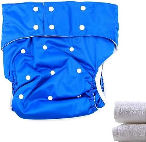 LukLoy - Pañales de tela para Adolescentes/adultos con 2 Insertos para el Cuidado de la Incontinencia -Bolsillo de Doble Apertura Lavable Ajustable Reutilizable sin Fugas (azul Oscuro)  