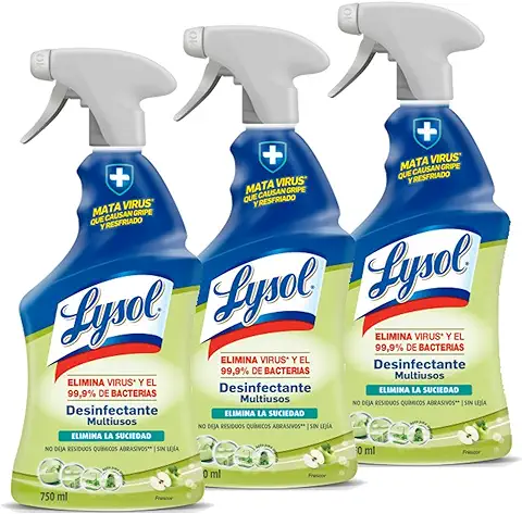 Lysol Spray Desinfectante Multiusos, 3 x 750ml (2,25L)  