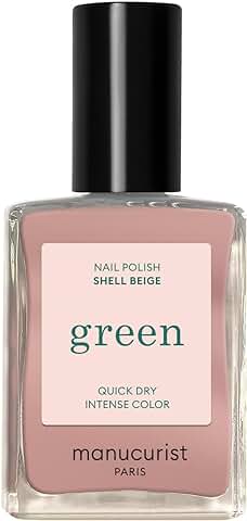 Manucurist Green Esmalte de Uñas Blanco rosa - Pintauñas Clásico Natural 9-free Shell Beige - Esmalte de Uñas Vegano y Orgánico (84 %) - Manicura - Cuidado de las Uñas - 15 ml  