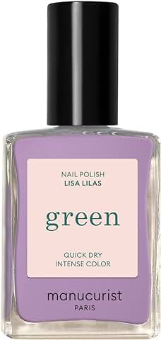 Manucurist Green Esmalte de Uñas - Pintauñas Clásico Natural 9-free - Esmalte de Uñas Vegano y Orgánico (84 %) - Manicura - Cuidado de las Uñas - 15 ml (Lisa Lilas)  