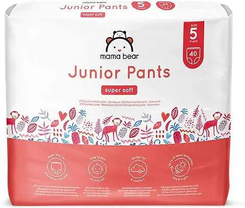 Marca Amazon - Mama Bear Pañal de Aprendizaje Junior, Talla 5 (13-20kg), 80 Unidad, 2 Paquetes de 40  