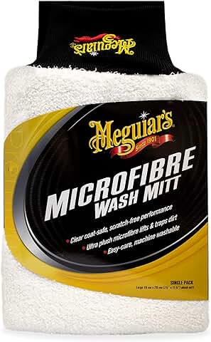 Meguiar´s X3002 Guante Lavado de Microfibra, Blanco, 7 B(M) US  