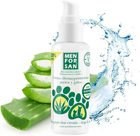MENFORSAN Crema Hidratante Dermoprotectora para Perros y Gatos 60ml, con Aloe Vera 100% Natural de Cultivo Ecológico  