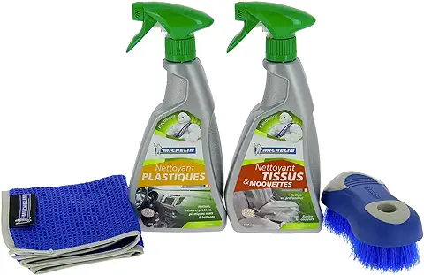 MICHELIN 995940 Kit de Limpieza para Interior de Coche Ecológico  
