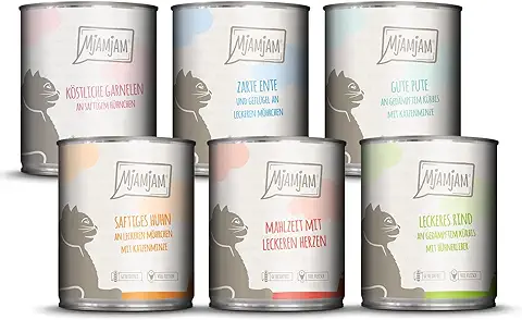 MjAMjAM - Comida Húmeda Premium para Gatos - Paquete de Prueba, Paquete de 6 (6 x 800 g), sin Cereales con Carne Extra  