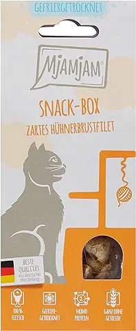 MjAMjAM - Snackbox para Gatos - Delicado Filete de Pechuga de Pollo - Natural - 40 g  