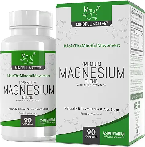 MM Mezcla de Magnesio | 90 Cápsulas de Glicinato de Magnesio, Malato de Magnesio, Taurato de Magnesio y Zinc de Alta Potencia | 330mg de Magnesium por Porción | Sin OGM, Gluten ni Lácteos