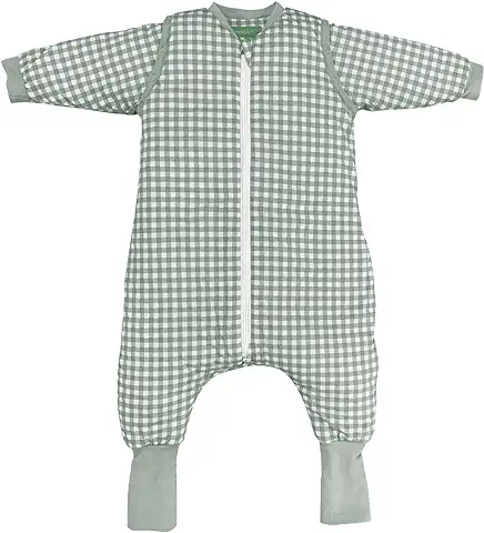 Molis&co. Pijama Manta con Mangas Desmontables, Calcetines Antideslizantes, TOG 2.5 Estampado Mint Tea, Algodón 100%, Oeko-Tex 100 Certificado, 3 Años  