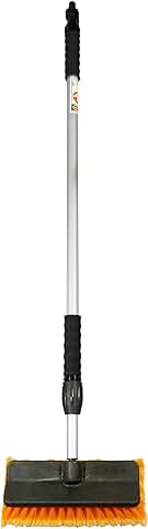 Motorkit Cepillo Telescópico con Adaptador de Manguera, No daña la carrocería, Altura Ajustable 85-180 cm