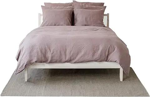 My Linen Home Ropa de Cama de Lino Puro 100% Lavado a la Piedra Rosa Palo, Individual Incluye 1 Funda Nórdica 135x200 cm y 1 Funda Almohada 40x80 cm I Hipoalergénicas, Reguladoras de la Temperatura  