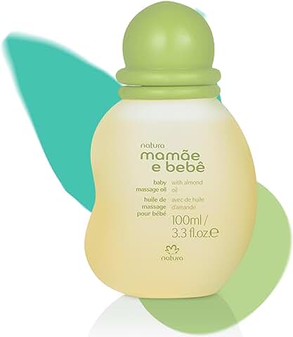NATURA - Aceite de Masaje Mamae e Bebe - Para la Higiene del Bebé - Hidrata y Relaja - Dermatológicamente Probado - Aprobado por los Pediatras - 100% Vegano - Cruelty Free - 100 ml  