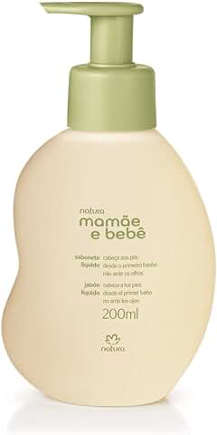 NATURA - Gel de Baño Suave para Cuerpo y Cabello Mamae e Bebe - Para la Higiene del Bebé - Limpia Suavemente - Dermatológicamente Probado - Aprobado por los Pediatras - 100% Vegano - 200 ml  
