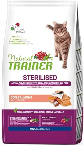 Natural Trainer - Pienso para Gatos Esterilizados Adultos con Salmón - 3kg  
