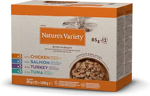 Nature's Variety Bocaditos en Salsa Comida Húmeda para Gatos Cajita Multisabor 12 x 85g  