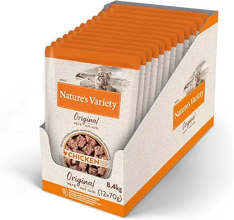 Nature's Variety Original No Grain - Paté para Gatos Adultos con Pollo - Caja 12 x 70 g  