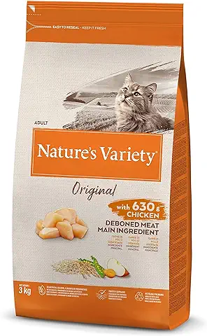 Nature's Variety Original, Pienso para Gatos Adultos con Pollo Deshuesado, 3kg  