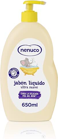 Nenuco Jabón Líquido Ultra Suave, con Aloe Vera, para Cuerpo y Cabello, 650 ml  