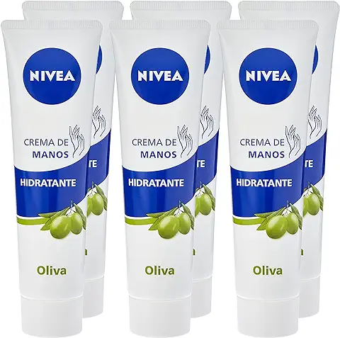 NIVEA Crema de Manos Hidratante Aceite de Oliva en pack de 6 (6 x 100 ml), Crema para el Cuidado de la piel Seca, Crema para Conseguir una Hidratación Profunda  
