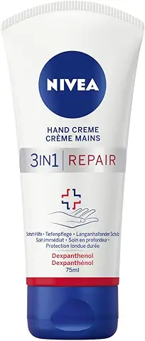 NIVEA - Crema de Manos Reparadora 3 en 1 (75 ml), Crema de piel Rica, con Dexpantenol, para Cuidados Intensivos, para Manos muy Secas y Agrietadas  