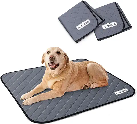 Nobleza 2X Lavable Empapadores Perros, Alfombras de adiestramiento caninas, Entrenamiento Almohadilla para Mascota, Reutilizable Absorbente Antideslizante Pet Pee Pad, Paquete de 2, L (81 x 72cm)