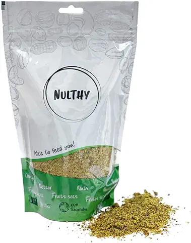 NULTHY - Harina de Pistacho Natural BIO - Sin Sal - Frutos Secos Naturales - Origen Ecológico España - Sin Gluten - Vegano (500G)  