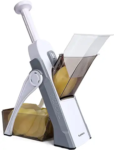ONCE FOR ALL's Cortador de Verdura Seguro, Multifuncional de Mandolina de Cocina Manual, Cuchillas de Acero Construidas, Artefacto de Picar Cocina para Patata, Para el Chef y el Hogar  