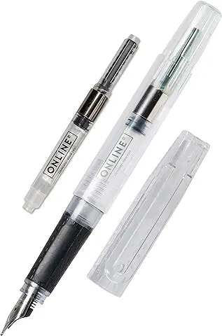 Online Pluma Estilográfica Bachelor, Pluma de Iridio EF, Pluma de Cartucho para Cartuchos de Tinta Estándar, Mango Ergonómico, Convertidor Sostenible, bloc de Letras, Diarios y Caligrafía.  