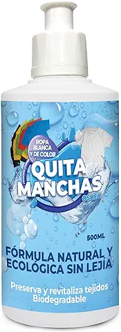 OSKEY Quitamanchas Ropa - Eficaz para Ropa Blanca y de Color, Fórmula Natural y Ecológica Sin Lejía, Preserva y Revitaliza Tejidos, Biodegradable (500)  