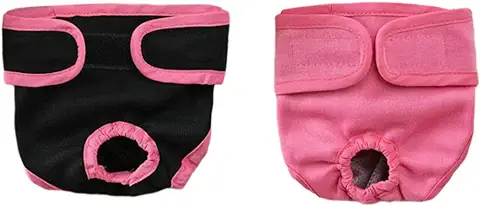 Oyccen 2 Piezas Pañales Reutilizables Pantalones Fisiológicos para Perros Pequeños Medianos y Grandes Ropa Interior Hembra Mascota Bragas Sanitarias Higiene Pañal  