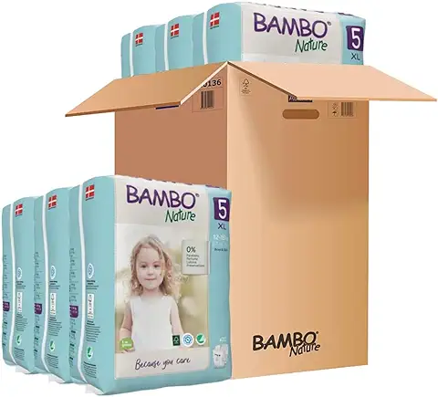 Pañales Bambo Nature Talla 5 – 12 a 18kg (PACK 6 x 22UN)  