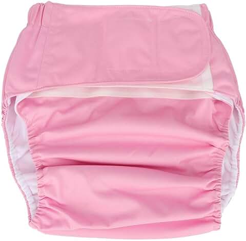 Pañales de tela para Adultos, Pañales Impermeables y Reutilizables para la Protección de la Incontinencia para Ancianos Ropa Interior con Máxima Absorción para Hombres o Mujeres(Rosado)  