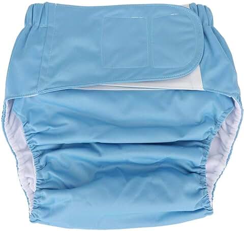 Pañales tela para Adultos, Impermeables y Reutilizables, Protección Contra Incontinencia, ropa Interior para Personas Mayores Máxima Absorción para Hombres o Mujeres, Cintura: 19,7-49,9 Pulgadas  