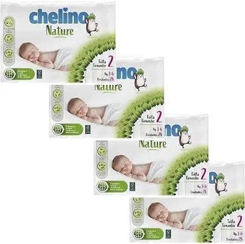Pack Ahorro Pañales T2 3-6 kg Chelino Nature 112 Uds  