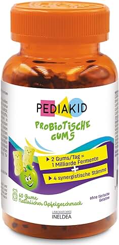 Pediakid - Gummies Probióticos - Fórmula Natural - Delicioso Aroma de Manzana - Refuerza las Defensas del Organismo - 60 Gominolas  