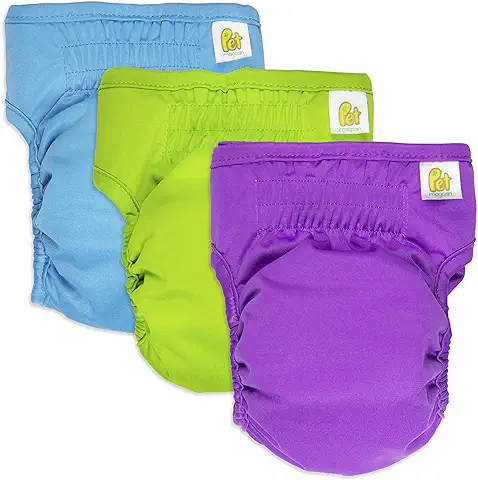 PET MAGASIN Pañales Reutilizables para Perros [Paquete de 3] Pañales Sanitarios para Mascotas, Altamente absorbentes, Lavables a máquina y ecológicos (Solid, XS)