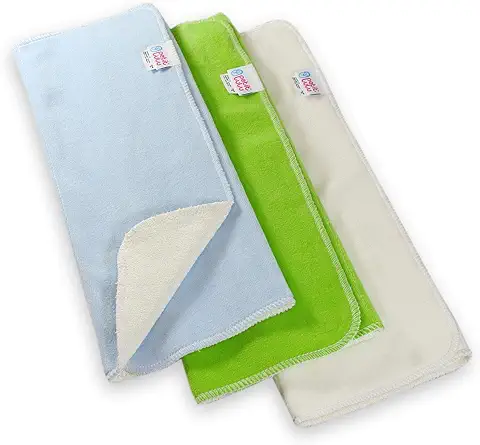 Petit Lulu Bambú Prefold 3 Unidades | 35 x 40 cm | Bambú y Algodón Orgánico | Pañales de tela | Pañales de tela Reutilizables y Lavables | Hecho en la UE (niño)  