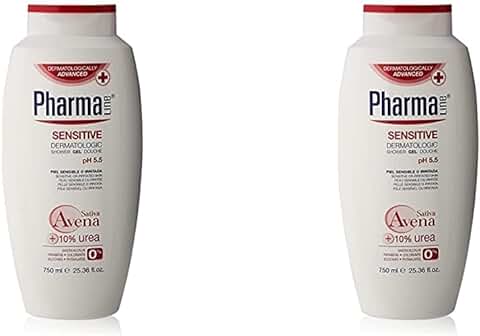 PHARMALINE Gel de Baño piel Sensible o Irritada Sensitive 750ml con Avena Sativa y urea - Sin Siliconas, Parabenos ni Sulfatos. (Paquete de 2)  