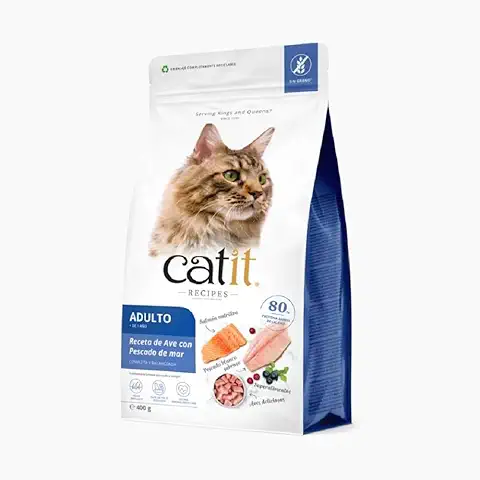 Pienso para Gatos Adulto Catit Recipes -Receta de Aves con Pescado de mar, 400 g  
