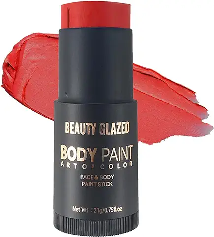 Pintura Facial en Barra, Maquillaje Facial no Tóxico de alta Pigmentación en Barra para Fiestas de Disfraces de Halloween SFX Maquillaje Efectos Especiales (Rojo)  