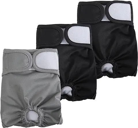 Pippa & Max Paquete de 3 Pañales Reutilizables para Perros, Lavables, Altamente Absorbentes y Ajustables, Pañales para Período Femenino, Incontinencia y Calor, Bragas Sanitarias para Mascotas | (XS:  
