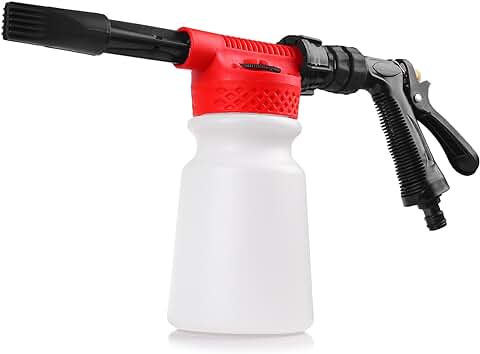 Pistola de Espuma y agua de 900 ml para Lavado de Coche, Pistola de Espuma, agua y Jabón, Rociador de Champú para Coche, Furgoneta, Motocicleta, Vehículo, de la Marca Abedoe  