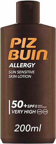 PIZ BUIN Allergy Protector Solar Corporal SPF 50+, Protección muy alta para Pieles Sensibles, Loción para el Cuerpo, Protección UVA/UVB, Rápida Absorción, 200 ml  