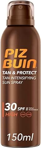 PIZ BUIN Protector Solar en Spray SPF30, Tan & Protect Acelerador del Bronceado de Protección Alta, con Vitamina E y Protección UVA/UVB, 150 ml  