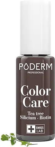 PODERM - ESMALTE DE UÑAS TEA TREE PARA HONGOS DE UÑAS - COLOR MARRÓN - TRATAR LAS UÑAS AMARILLAS/DAÑADAS - Esmastas-cuidado - Previene y Trata HONGOS - CUIDADO 2 IN 1 - FÓRMULA ÚNICA - Hecho en Suiza  