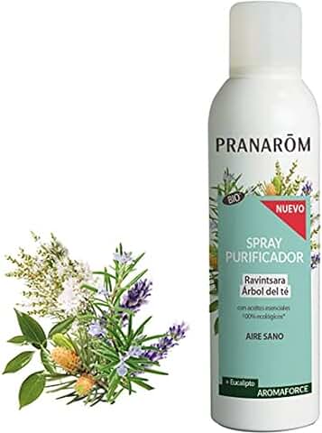 PRANARÔM - Aromaforce - Spray Purificador Ravintsara/Árbol del Té + Eucalipto Bio - Color Ravintsara -150ml.  