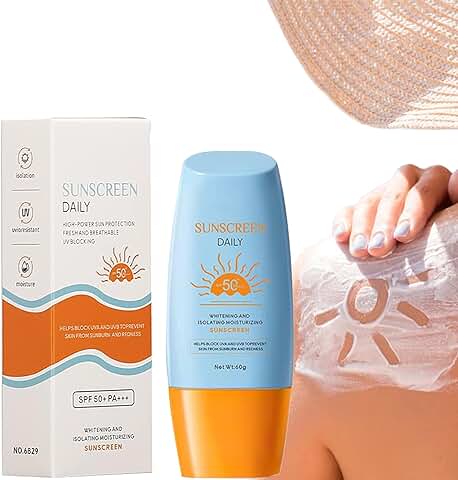 Protector Solar Spf 50+ Probuk 60 ml Bloqueador Solar,Fotoprotector & Protector Solar Hidratante Y Resistente Al Agua - ProteccióN Solar Muy Alta - Protector Solar Facial de Textura Ligera  